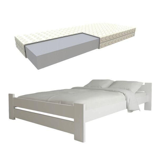 Łóżko Pojedyncze Eko Mini 90x200 Białe + Materac Pianka Stelaż Gratis