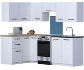 Meble kuchenne - Zestaw Meble Kuchenne Ola Narożna Biała Z Blatem Kuchnia - miniaturka - grafika 1