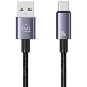 Kable USB - USAMS USB do USB-C 3A 0,25m Fast Charging (stalowy) - miniaturka - grafika 1