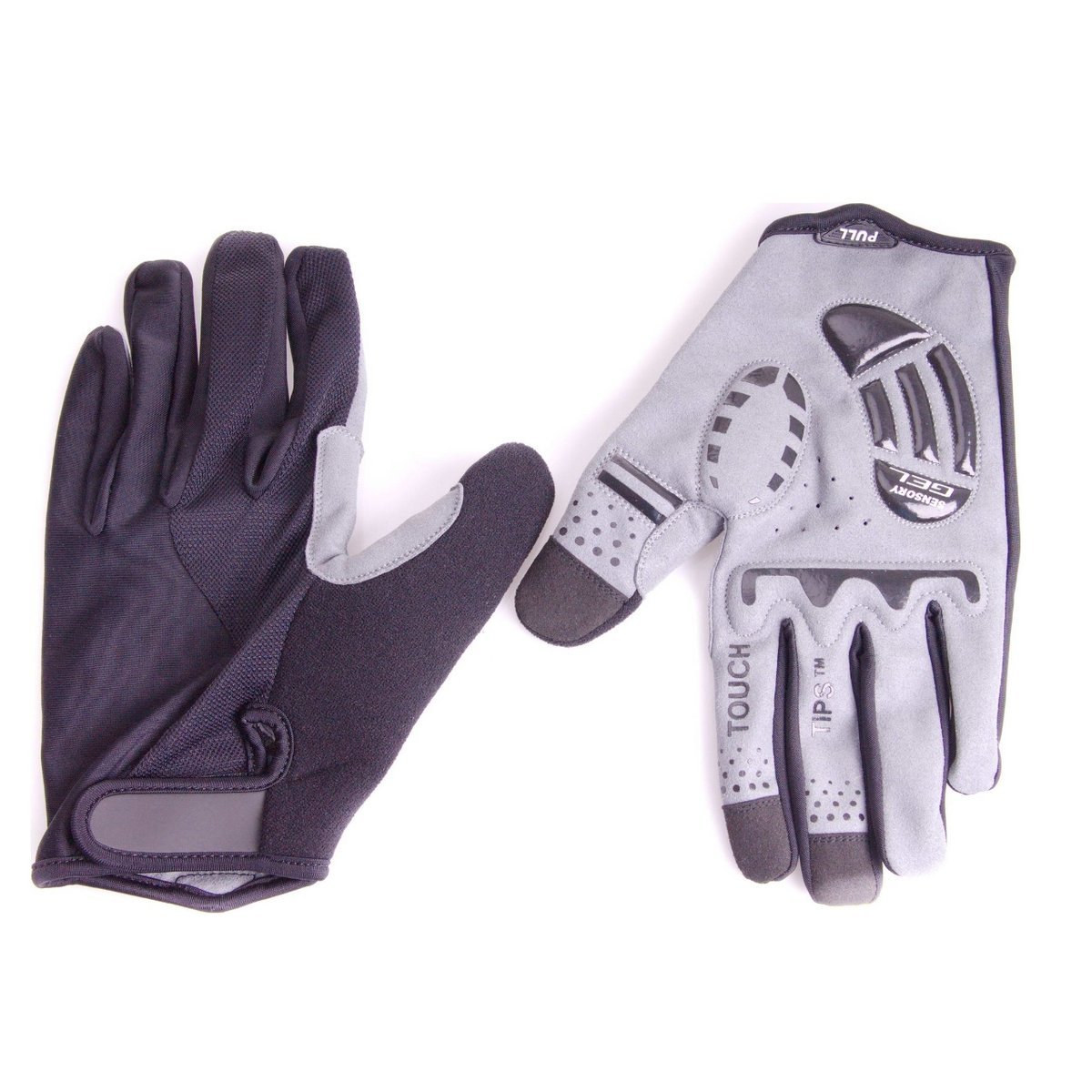 Rękawice rowerowe full S/M czarno szare