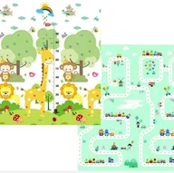 Maty edukacyjne - Dwustronna mata edukacyjna z pianki EVA - kolorowa zmywalna 200x180cm miarka DA248 - miniaturka - grafika 1