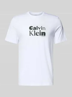 T-shirt z nadrukiem z logo - Koszulki męskie - miniaturka - grafika 1