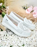 Mokasyny damskie - Royalfashion Ażurowe mokasyny damskie Molaffa-37 - miniaturka - grafika 1