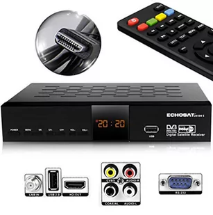 hd-line echosat 20500hd Digitaler satelity-odbiornik HDTV 1080p, DVB-S2, HDMI + RCA, PVR-ready, MediaPlayer, USB 2.0  do wolnego kanału Astra, Hotbird, nilesat, tuerksat zaprogramowany - Anteny satelitarne - miniaturka - grafika 1