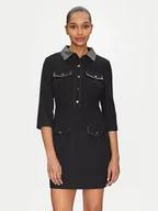 Sukienki - Morgan Sukienka dzianinowa 251-RUBIBI Czarny Slim Fit - miniaturka - grafika 1