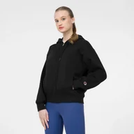 Bluzy sportowe damskie - Damska bluza dresowa rozpinana z kapturem CHAMPION ROCHESTER Hooded Full Zip Sweatshirt - czarna - miniaturka - grafika 1