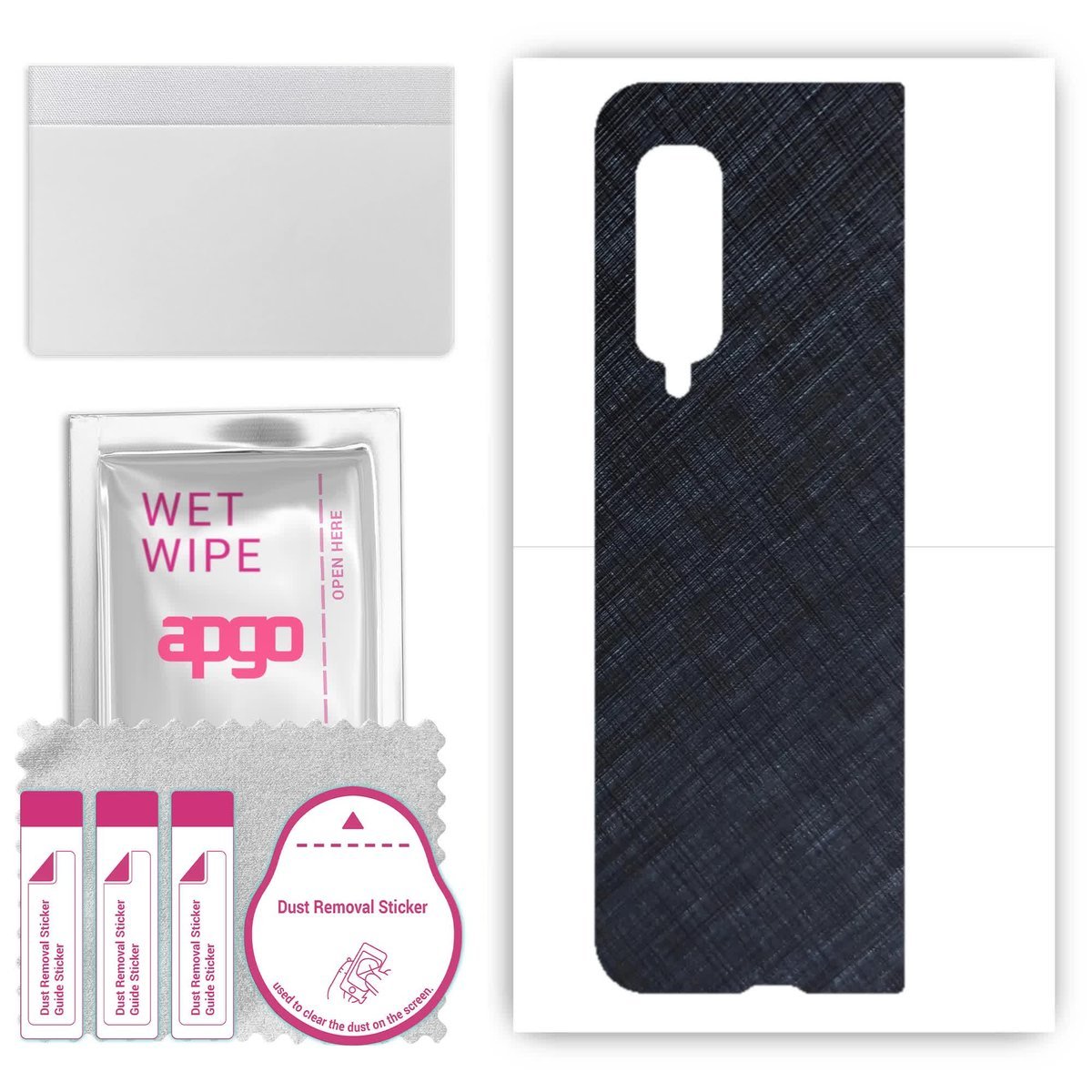 Folia naklejka skórka strukturalna na TYŁ do Samsung Galaxy Fold - Tytan Niebieski - apgo SKINS