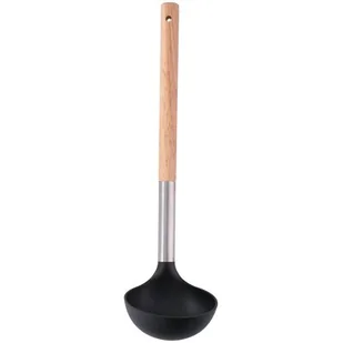 Alpina Alpina łyżka do zupy 31,5 cm drewno/stal nierdzewna przezroczysta/srebrna/czarna twm_412398 - Przybory do gotowania - miniaturka - grafika 1