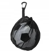 Piłka nożna - WOREK SIATKA NA PIŁKĘ Z KLAMRĄ CZARNY - miniaturka - grafika 1