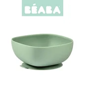 Miseczki i talerzyki dla dzieci - Beaba, Silikonowa miseczka z przyssawką, sage green - miniaturka - grafika 1