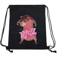 Plecaki worki - WOREK-PLECAK CZARNY Do Szkoły Na Buty RÓŻOWY SZCZUR RATZ Wiele Wzorów - miniaturka - grafika 1