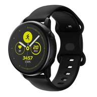 Akcesoria do smartwatchy - Cadorabo Silikonowa pasek 20mm kompatybilny z Samsung Galaxy Watch 42mm / 3 / 4 / 5 / Sport w CZARNY - Wymienna opaska do Huawei Watch 2 do Nokia St.. - miniaturka - grafika 1