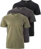 Koszulki męskie - Męska koszulka z krótkim rękawem Magnum MAGNUM BASIC T-SHIRT 3-PACK M000149268 olivine/forged iron/black rozmiar L - miniaturka - grafika 1