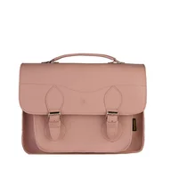 Torebki damskie - Różowa torba skórzana na ramię i do ręki listonoszka Dalia - miniaturka - grafika 1