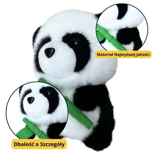 Pluszowa Maskotka Przytulanka Panda Z Bambusem 18cm LEAN Toys - Maskotki i pluszaki - miniaturka - grafika 1