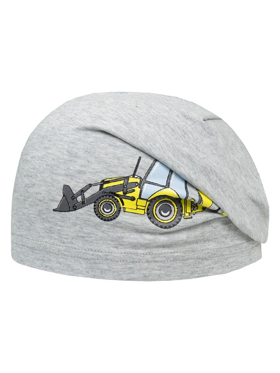 Chłopięca czapka dzianinowa koparka szara Döll r.53