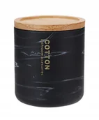 Kubki na szczoteczki do zębów - Pojemnik Na Płatki Kosmetyczne Marmurkowy Czarny - miniaturka - grafika 1