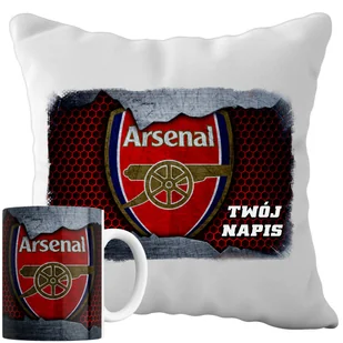 Kubek Poduszka Arsenal 330ml 40x40cm z Napisem Zestaw Piłkarski Napis - Gadżety dla niej i dla niego - miniaturka - grafika 1