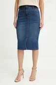Spódnice - Morgan spódnica jeansowa JAPA kolor granatowy mini ołówkowa JAPA - miniaturka - grafika 1