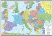 Mapy i plansze edukacyjne - EkoGraf, Europa mapa ścienna kody pocztowe na podkładzie w drewnianej ramie, 1:4 000 000 - miniaturka - grafika 1