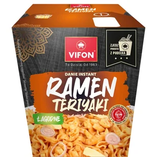 Vifon Ramen Teriyaki Danie błyskawiczne z nudlami 85 g - Szybkie dania obiadowe - miniaturka - grafika 1