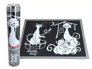 Podkładka na stół - Koci świat, Kocia rodzina (czarne tło)(CARMANI) - Obrusy i serwetki - miniaturka - grafika 1