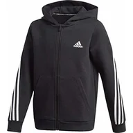 Bluzy dla chłopców - adidas Bluza chłopięca B 3s Fz Czarny, biały 122 (6/7 Years) - miniaturka - grafika 1