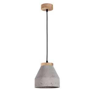Britop LAMPA wisząca TRISTAN 1939174 betonowa OPRAWA loftowy zwis szary drewno - Lampy sufitowe - miniaturka - grafika 1