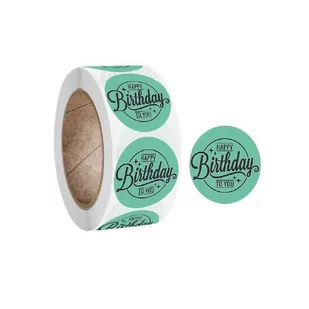 Naklejki Ozdobne Okrągłe Happy Birthday 20 Szt. - Scrapbooking - miniaturka - grafika 1