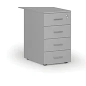 Szafki biurowe - Kontenerek biurowy z szufladami dostawny PRIMO GRAY, 4 szuflady, szary - miniaturka - grafika 1