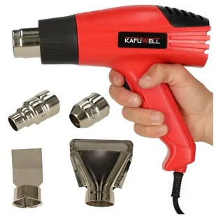 KAFUWELL Opalarka elektryczna z regulacją temperatury 0-600 st. C + 4 wymienne końcówki 1600W - Opalarki - miniaturka - grafika 1