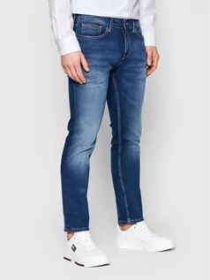 Spodnie męskie - Tommy Jeans Jeansy Scanton DM0DM09549 Niebieski Slim Fit - grafika 1