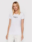 Koszulki i topy damskie - Pepe Jeans T-Shirt New Virgina PL505202 Biały Slim Fit - miniaturka - grafika 1