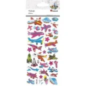 Zabawki kreatywne - Naklejki wypukłe samoloty mix 37szt - miniaturka - grafika 1