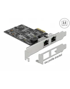 DeLOCK PCI Express x2 Card to 2 x RJ45 2.5 Gigabit LAN RTL8125 LAN Adapter - Karty sieciowe - miniaturka - grafika 1