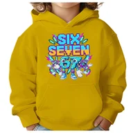 Bluzy dla dziewczynek - BLUZA DZIECIĘCA Z KAPTUREM 67 SIX SEVEN KLOCKI VIRAL 122-128 PREZENT - miniaturka - grafika 1