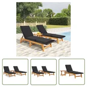Leżaki ogrodowe - The Living Store 3-cz zestaw wypoczynkowy do ogrodu - polirattan i lita akacja - Zestaw Wypoczynkowy Do Ogrodu - miniaturka - grafika 1