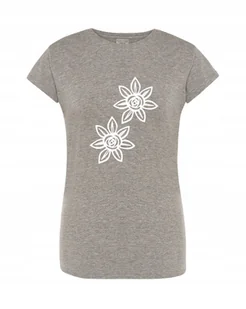 T-Shirt damski wakacyjny nadruk Kwiatki r.M - Koszulki i topy damskie - miniaturka - grafika 1