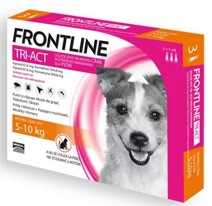 Frontline Merial TRI-ACT dla psów S 5-10kg 3x1ml - Artykuły przeciw pasożytom - miniaturka - grafika 1