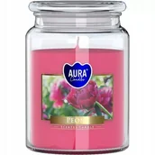 Świece - ﻿BISPOL AURA DUŻA Świeca zapachowa w szkle SND99-157 PIWONIA, 100h 500 g - miniaturka - grafika 1