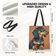 Torebki damskie - TEMU 1 szt. Modna Torba z Nadrukiem Jamnika dla Kobiet - Lekka Składana Poliestrowa Torba na Ramię z Wesołym Kreskówkowym , Przestronna Stylowa - miniaturka - grafika 1