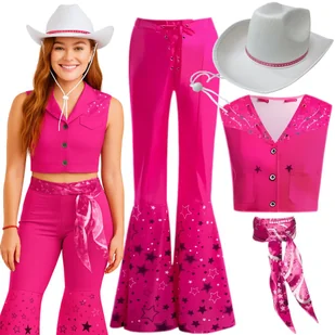 Strój Przebranie Barbi Kowboj Disco Lata 80 90 Bal Karnawał M L 170 176 - Stroje karnawałowe - miniaturka - grafika 1