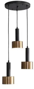 Lampa sufitowa loftowa metalowa wisząca AT26-3SZ-Black+Gold - Lampy sufitowe - miniaturka - grafika 1
