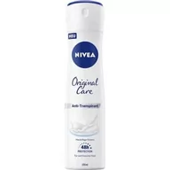 Kosmetyki do kąpieli - NIVEA Original Care 84168-01000-30 antyperspirant w sprayu (150 ml), dezodorant z esencją do pielęgnacji skóry i łagodnym zapachem, skuteczna ochrona 48h - miniaturka - grafika 1