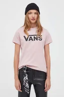 Koszulki sportowe damskie - Vans t-shirt bawełniany damski kolor różowy - miniaturka - grafika 1