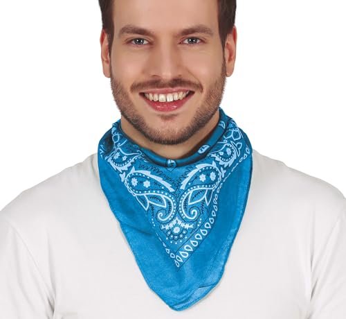 FIESTAS GUIRCA Błękitny szalik (Dorosły Unisex) - Uniwersalny dodatek tekstylny na imprezy kostiumowe i karnawałowe - Idealny do kostiumu pirata, kowboja lub bandyty - niebieski