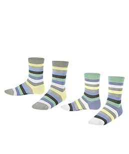ESPRIT Unisex dziecięce skarpety Multi Stripe, dwupak, bawełna biologiczna, niebiesko-szare, wiele innych kolorów, wzmocnione skarpety dziecięce ze wzorem, oddychające, kolorowe paski, w opakowaniu - Skarpetki damskie - miniaturka - grafika 1