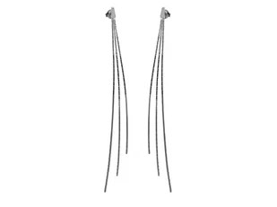 Eleganckie długie wiszące srebrne kolczyki chwosty łańcuszki srebro 925 K3392 - Kolczyki - miniaturka - grafika 1