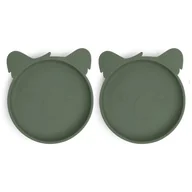 Miseczki i talerzyki dla dzieci - Nuuroo silikonowe talerzyki obiadowe duże 2 szt KOALA Dusty Green - miniaturka - grafika 1