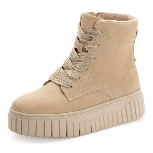 Tamaris Damskie sztyblety Lace Boot Flat 1-25267-45, beżowe, 39 EU, beżowy, 39 EU